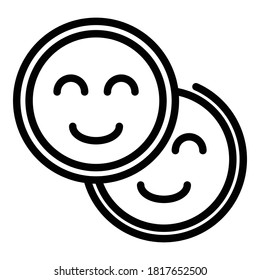 Trust emoji icon. Outline trust emoji vector icon for web design isolated on white background