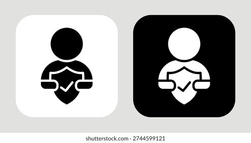 Trust Factor Icon In Black and White Glyph Style
