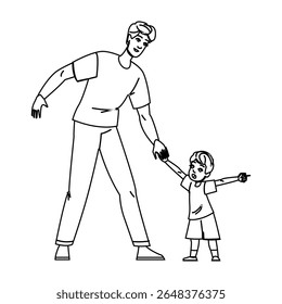 confiança pai falar filho vetor. apoio disciplina, ligação de comunicação, orientação sabedoria confiança pai falar filho personagem. pessoas linha preta lápis desenho ilustração