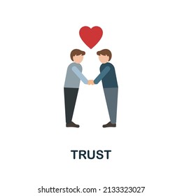 Trust flat icon. Colored element sign from company value collection. Flat Trust icon sign for web design, infographics and more.