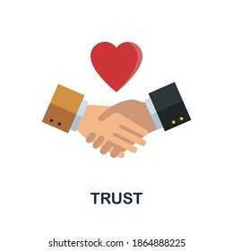 Trust flat icon from reputation management collection. Simple line element Trust symbol for templates, web design and infographics
