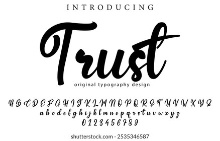 Trust Font Stilvoller Pinsel gemalt ein Großbuchstaben, Buchstaben, Schrift