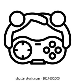 Trust friend video game icon. Outline trust friend video game vector icon for web design isolated on white background