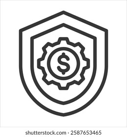 Trust Fund Outline Icon Vector Illustration