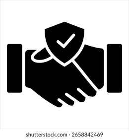Ilustración vectorial de icono de glifo de confianza