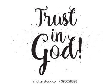 Trust God Inspirational Inscription Greeting Card Stock Vector (Royalty ...