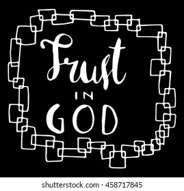 trust in God on black background