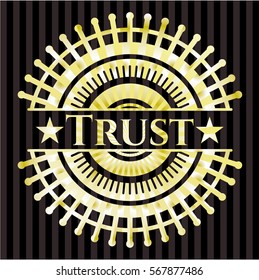 Trust gold emblem or badge