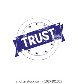 Ilustración de la marca de la tinta azul o del icono de la marca de la garantía de confianza Ilustración de vectores aislados