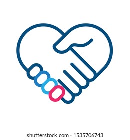 trust hand shake icon - vector