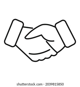 Trust handshake icon outline vector. Hand deal. Business shake