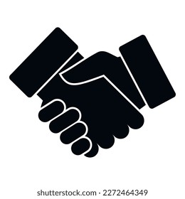 Vector simple del icono de apretón de manos de confianza. Socio social. Núcleo de honestidad