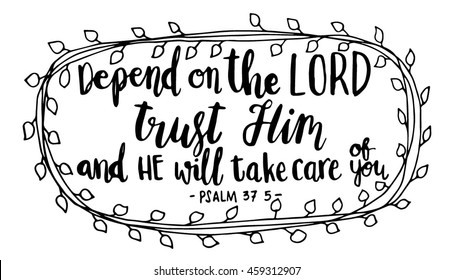 trust Him and He will take care of you on white background