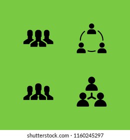 trust icon. 4 trust set with teamwork and team vector icons for web and mobile app