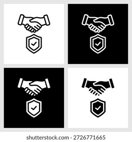 Icono de confianza con fondo blanco y negro