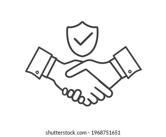 Trust icon. Business partnership and agreement. Successful achievement and meeting concept. Vector illustration.