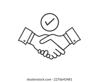 Trust icon. Business partnership and agreement. Successful achievement and meeting concept. Vector illustration.