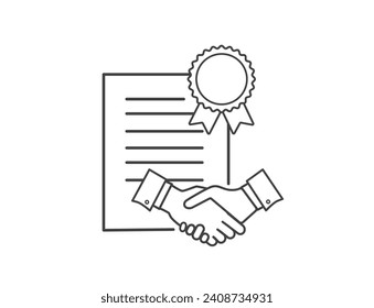 Trust icon. Business partnership and agreement. Successful achievement and meeting concept. Vector illustration.