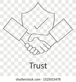 Trust icon concept on transparency background. Creative idea design use for your project. Line vector illustration for presentation or mobile app.
