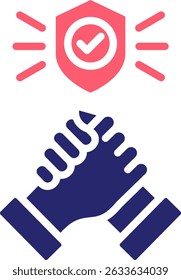 Ilustración vectorial de relleno de iconos de confianza