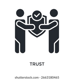 Estilo De Glifo De Ícone De Confiança. Ilustração De Vetor Para Design Gráfico