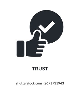 Trust Icon Glyph Style. Vector Illustration For Graphic Design