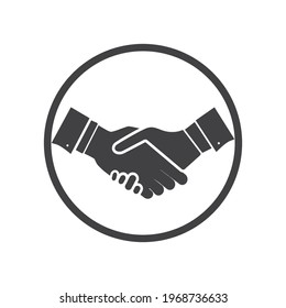 Trust icon, Handshake. Business partnership and agreement. Successful achievement and meeting concept. Vector illustration.
