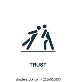 Trust icon. Monochrome simple sign from collaboration collection. Trust icon for logo, templates, web design and infographics.