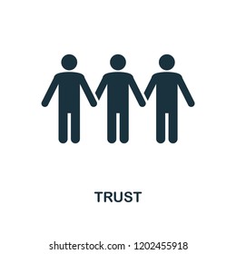 Trust icon. Monochrome style design from business ethics collection. UX and UI. Pixel perfect trust icon. For web design, apps, software, printing usage.