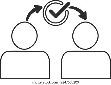 Trust icon, mutual understanding icon black vector