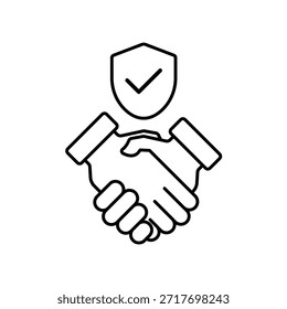 Eps de dibujo de línea de trazo editable de contorno de icono de confianza