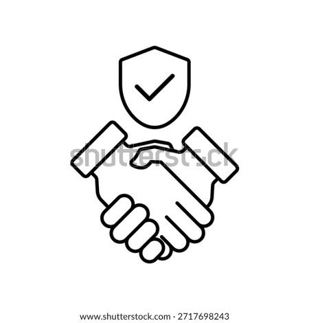 Trust icon outline editable stroke line drawing eps