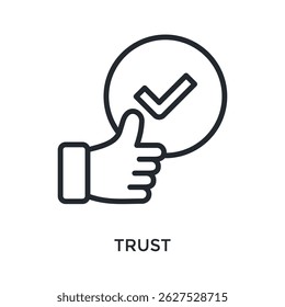 Trust Icon Outline Style. Vector Illustration For Graphic Design