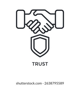 Trust Icon Outline Style. Vector Illustration For Graphic Design