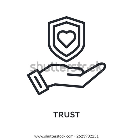 Trust Icon Outline Style. Vector Illustration For Graphic Design