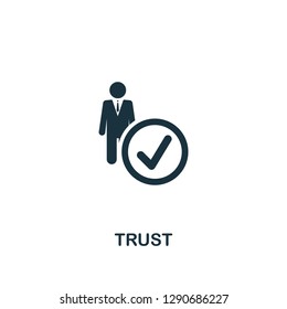 Trust icon. Premium style design from influencer collection. Pixel perfect trust icon for web design, apps, software, printing usage.