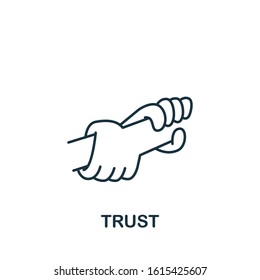 Trust icon from reputation management collection. Simple line element Trust symbol for templates, web design and infographics