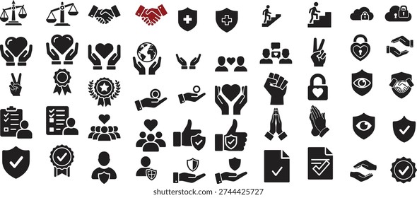 trust icon set collection isolated on white background
