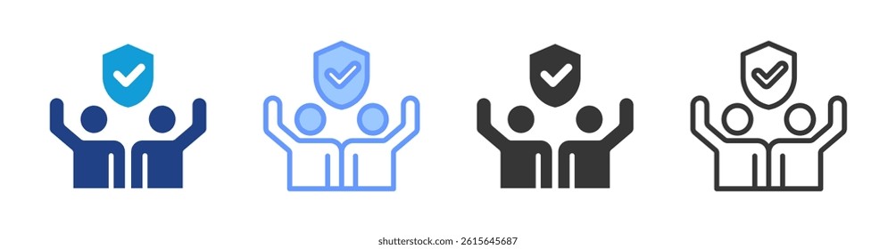 Trust icon set multiple style collection