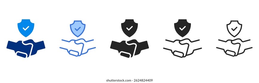 Trust icon set multiple style collection