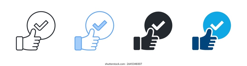 Trust Icon Set Multiple Style. Designed In Outline, Blue, Glyph, Dual Tone