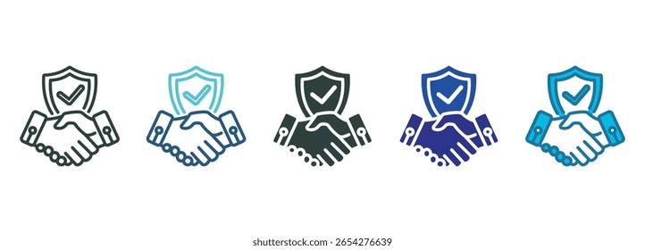 Confiar no conjunto de ícones de vários estilos de