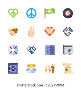 trust icon set. vector set about promotions, help, handshake and safebox icons set.