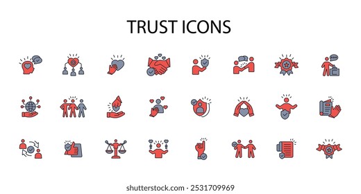 Trust icon set.vector.Editable stroke.linear style sign for use web design,logo.Symbol illustration.