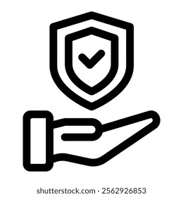 Trust icon with simple and line style