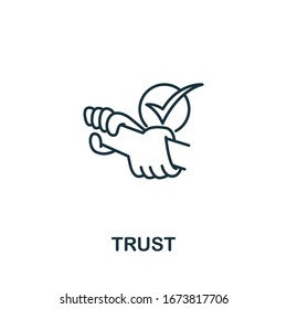 Trust icon from teamwork collection. Simple line element Trust symbol for templates, web design and infographics