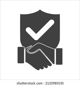 Trust icon vector. Handshake icon. Partnership and agreement symbol. Trust for protection.