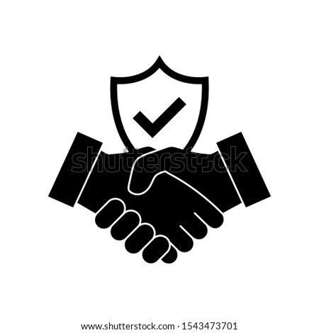 Trust icon vector. Handshake icon. Partnership and agreement symbol. Trust for protection