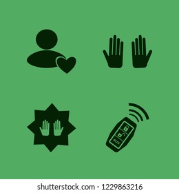 trust icon. trust vector icons set car key signal, prayer hands and user favorite