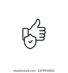 Vertraue dem Symbol. vector.Editable stroke.linear style sign for use web design,logo.Symbol illustration.  
